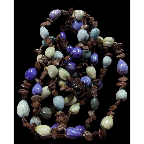 Nature Inspired Apple Seed And Job's Tears Seed Beaded Necklace - Picture 7 of 7